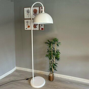 Bamyum Lambader Modern Dekoratif Metal Oturma Odası Çalışma Odası Zemin Lambası - Beyaz