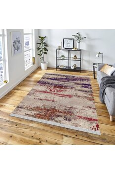 DECOSER HALI Kilim Yıkanabilir Eskitme Desen Kaymaz Taban Salon Koridor Mutfak Halısı Nova4025