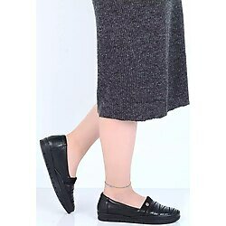 Alens K45 Hakiki Deri Kadin Duz Babet Ayakkabi