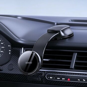 Honeybeeshop Siyah 15w Manyetik Kablosuz Araç Şarj Cihazı Esnek Montajlı Usb İle Çalışan 360 Dönebilir