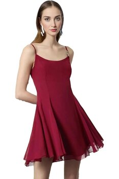 PayBuy Kadın Şifon A Kesim Abiye Elbise Yazlık Kısa Astarlı Gece Elbisesi Özel Günler Günlük Kullanım 40 Beden