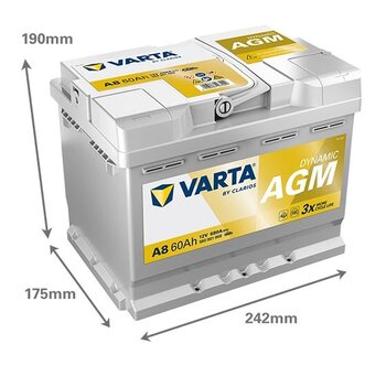Varta Silver Dynamic D52 Start-Stop Agm 12 V 60 Ah 680 A(En) Akü