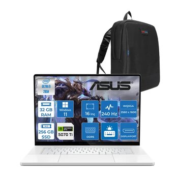 Asus Rog Zephyrus G16 Gu605cr Intel Core Ultra 9 285H Aı 32Gb 256Gb Ssd Rtx5070tı-12Gb 120W Wın11home 16" Oled 2.5K 240Hz 0.2Ms 550 Nits Wqxga (2560 X 1600) Taşınabilir Wqr204106+Zettaçanta