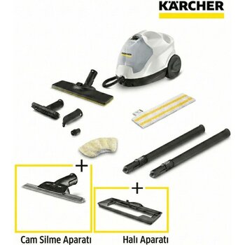 Karcher Buharlı Temizlik Makinesi 2000W Güçlü Buhar Basıncı Zemin Cam ve Derz Arası Temizleyen Çok Amaçlı Buharlı Mop Sc 4 Easyfix Set - Beyaz