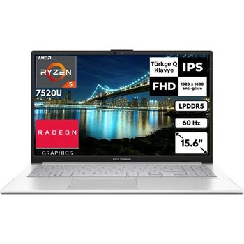Asus Vivobook Go 15 R5 7520U 8 GB 512 GB SSD Radeon Graphics 15.6" Fhd Windows 11 Home E1504FA-NJ115AT7