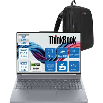 Lenovo Thinkbook 16P G6 Iax Intel Core Ultra 9 275HX 32GB Ddr5 4tb SSD Freedos RTX5060 8gb 115W 16" 3.2k (3200X2000) IPS 500NITS 165Hz Taşınabilir ...