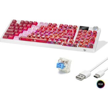 Venüs Shopping Kablosuz Mekanik Klavye Rgb Blue Switch 95 Tuş - Kırmızı Beyaz MF1705R - Renkli