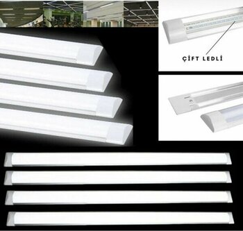 BvsElektronik 40 Watt Beyaz Işık Yatay LED Bant Armatür Tavan Aydınlatma 120 cm LED Armatür 2 ' Li Paket