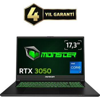 Monster Abra A7 V15.4.4 Intel Core I7 13700H 16GB1TB Rtx 3050 Freedos 17,3" 144 Hz Oyun Bilgisayarı - 1 TB - 16 GB