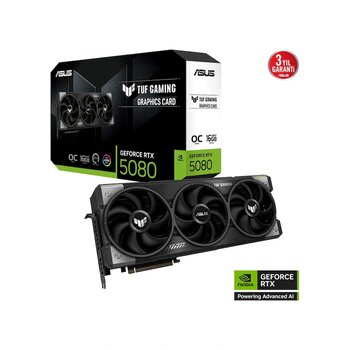 Asus Tuf-rtx5080-o16g-gamıng, 16gb, 256bit, Gddr7, 2xhdmı, 3xdp Gamıng Ekran Kartı