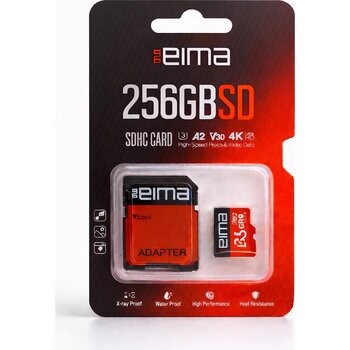 Eima 256gb Sd Kart Sdhc, Adaptörlü, Ultra Yüksek Kapasiteli Hafıza Kartı