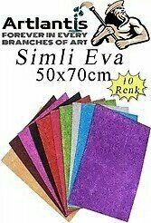Simli Eva 50x70 cm 10 Renk 1 Paket Simli Eva Süngeri 10'lu