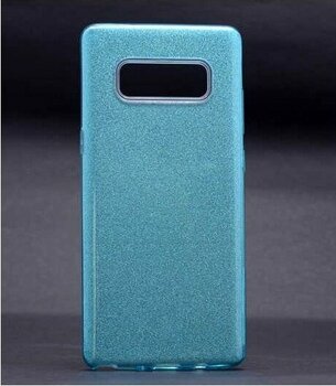 kilifone - Samsung Galaxy Note 8 - Kılıf Simli Koruyucu Shining Silikon - Mavi - T3490