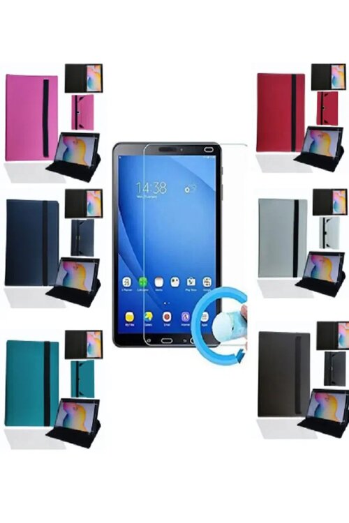 Samsung Galaxy Tab E T565 Lacivert Uyumlu Standlı Tablet Kılıfı + Nano Ekran Koruyucu