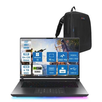 Asus Rog Strix G16 G615jmr-S5049 Intel® Core™ I7 14650Hx 64Gb 4Tb Ssd 8Gb/Rtx5060 Gddr7 115W 16 Inç 2,5K (2560 X 1600, Wqxga) 240Hz 3Ms Wındows1