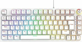 Rampage Enigma 75 Beyaz RGB TKL Red Switch Kablolu Mekanik Oyuncu Klavyesi