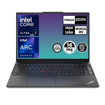 Lenovo Thinkpad E16 Gen 2 Ultra 7 155h 32gb 2tb Ssd 16" Wuxga Fdos Dizüstü Bilgisayar 21ma002utx 007