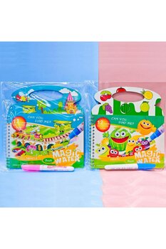 Magic Water 2'li Taşıtlar ve Meyveler Water Painting - Sihirli Özel Kalem Ile Boyama Kitabı