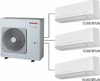 Toshiba 3m A+++ Multi Split Inverter Klima 1 Dış + 3 Iç Ünite (12.000+12.000+16.000 Btu)