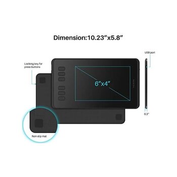 Huion Inspiroy H640p Grafik Çizim Tableti Açık Mavi