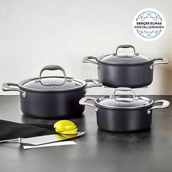 Karaca Biodiamond Pro İndüksiyon Tabanlı 6 Parça Tencere Seti