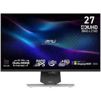 MSI MPG 274URDFW E16M 27 inç 4K 320Hz 0.5ms IPS Mini LED Pivot 4K Oyuncu Monitörü