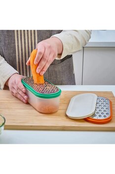 IKEA Plastik Saklama Kaplı Rende İkea Paslanmaz Çelik 2 Farklı Boyutlu Mutfak Rendesi