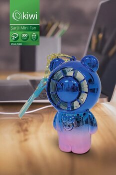 Kiwi Şarjlı Portatif Taşınabilir Ultra Sessiz Mini Fan