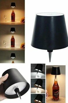 Kablosuz Şişe Masa Lambası, Dekoratif ve Şirin Loş Işık Sağlar - Ahşap