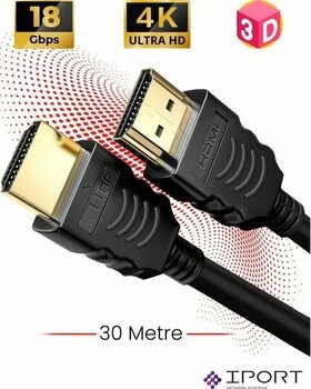 Ttaf HDMI 2.0 4K Ultra HD 60 Hz 30 metre Siyah HDMI Kablo