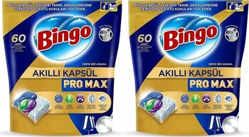 Bingo Akıllı Kapsül Pro Max Bulaşık Makinesi Tableti 60'lı x 2 Adet (120 Kapsül)