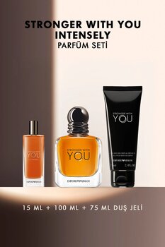 Emporio Armani Stronger With You Intensely 100 ml & 15 ml & Duş Jeli Erkek Parfüm Seti 7829999999264
