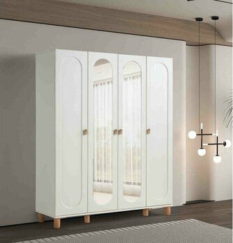 Pema home masal %100 mdf Membran 4 Kapaklı Dolap gardırop - Aytaşı Rengi