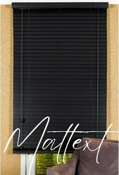 Siyah 50 mm Ahşap Görünümlü Jaluzi Perde - 200 x 160 cm