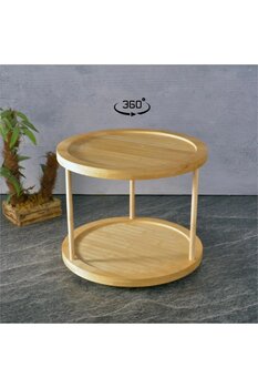 KUMSAL Bambu İki Katlı Döner Stand