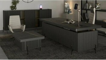 Çağın Ofis Branch Siyah 240 x 90 x 75 cm Ofis Masa Takım