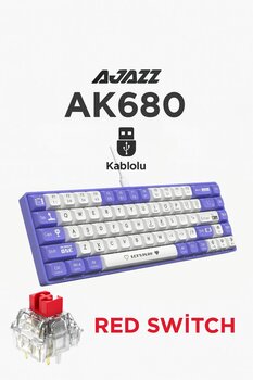 Ajazz Kablolu Red Switch Mekanik Klavye-Rainbow Aydınlatma Hot-Swap Uyumlu