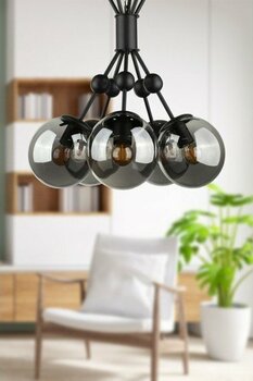 Begüsa Delf 5'li Avize Siyah Füme Cam - 5