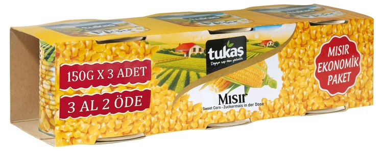Tukaş Mısır Konservesi 3'lü 150 gr