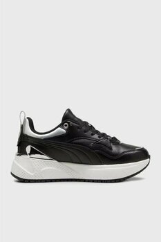 Puma R78 Disrupt Metallic Logolu Kalın Tabanlı Sneaker Ayakkabı Bayan Ayakkabı 39780302 - 36 - Siyah - Beyaz