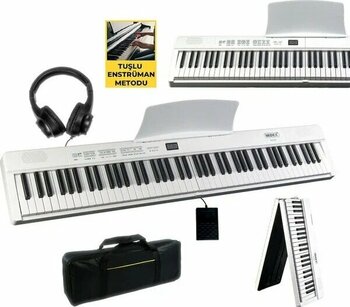 Midex PLX-80WH-H Beyaz Tuş Hassasiyetli Dijital Piyano