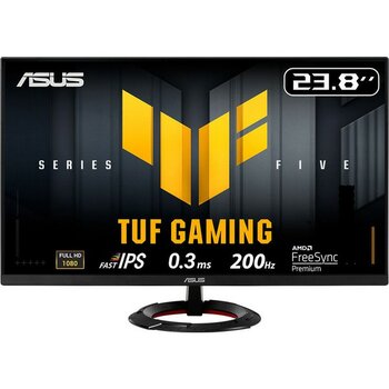Asus Tuf Gamıng VG249Q5R 23.8 Fast IPS 1920X1080 0.3ms 200Hz 300CD Dp HDMI Hoparlör Vesa 3yıl Flıcker-Free,çerçevesiz,düşük Mavi Işık Monitör - Siyah