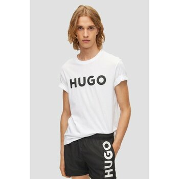 Hugo Erkek %100 Pamuklu Logolu Kısa Kollu Beyaz1 T-Shirt 50467556-120 - Beyaz - 2XL