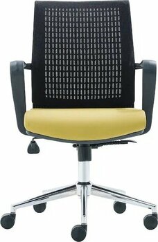 Uzay Ofis Makaron Fileli Şef Koltuğu Siyah — Sarı Ofis Koltuğu
