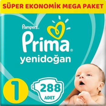 Prima Pampers Aktif Bebek Bezi Yenidoğan 1 Numara Süper Ekonomik Mega Paket 288 Adet