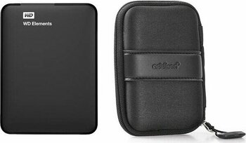 WD Elements 1TB 2.5" USB 3.0 Taşınabilir Disk (WDBUZG0010BBK-WESN) + Addison HDD-136 Kılıf