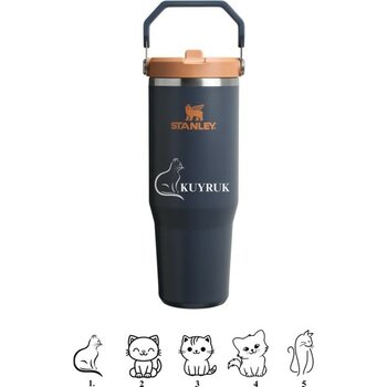 Stanley The Iceflow Flip Straw Pipetli Termos 0,89 L Özel Isimli Kişiselleştirilebilir Özel İsimli - Mor - 1,2 lt
