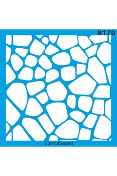 StencilSepeti Taş Duvar Deseni - Stencil Boyama Şablonu 40x40cm