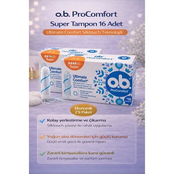 Karahanbey O.b. Procomfort Super Tampon 16LI 2 Paket Ultimate Silktouch Teknolojili - Seçenek