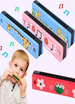 Bundeba Ahşap Mızıka Nefes Egzersizi 16 Delikli Çift Sıralı Çocuk Müzik Aleti Oyuncak Mızıka Karne Hediyesi